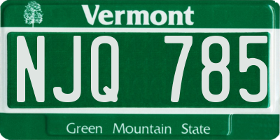 VT license plate NJQ785