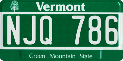 VT license plate NJQ786