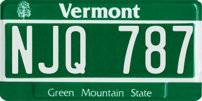 VT license plate NJQ787