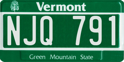 VT license plate NJQ791