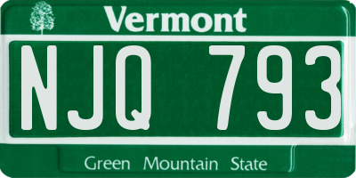 VT license plate NJQ793