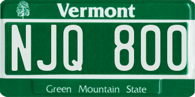 VT license plate NJQ800