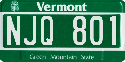 VT license plate NJQ801