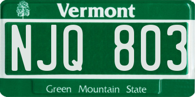 VT license plate NJQ803