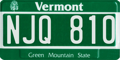 VT license plate NJQ810