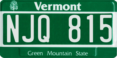 VT license plate NJQ815