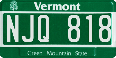 VT license plate NJQ818
