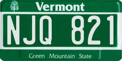 VT license plate NJQ821