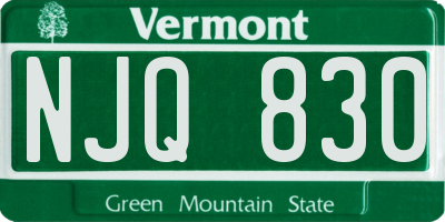 VT license plate NJQ830