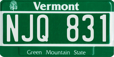 VT license plate NJQ831