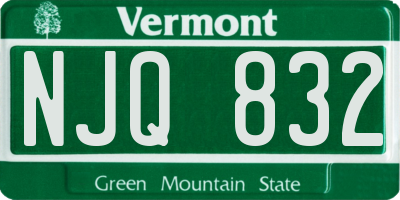 VT license plate NJQ832