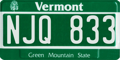 VT license plate NJQ833