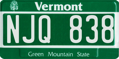 VT license plate NJQ838