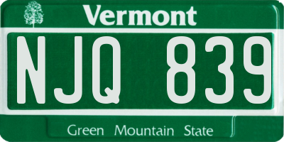 VT license plate NJQ839