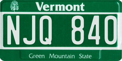 VT license plate NJQ840