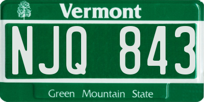 VT license plate NJQ843