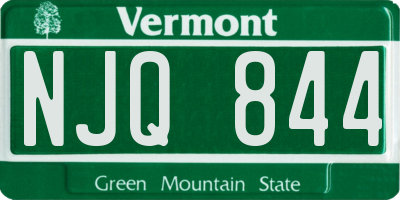 VT license plate NJQ844