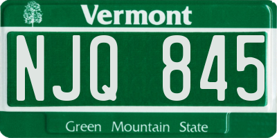 VT license plate NJQ845