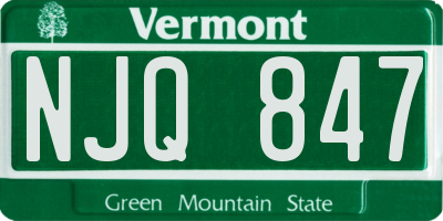 VT license plate NJQ847
