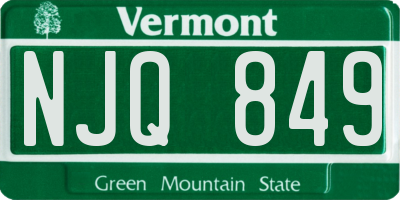 VT license plate NJQ849
