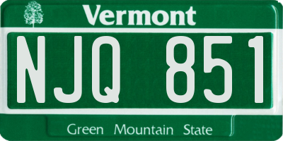 VT license plate NJQ851