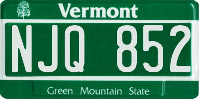 VT license plate NJQ852