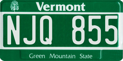VT license plate NJQ855