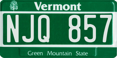 VT license plate NJQ857