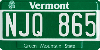 VT license plate NJQ865