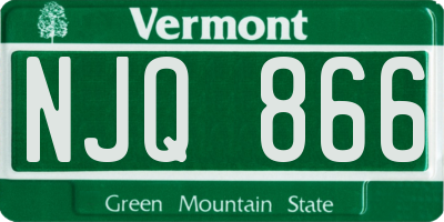 VT license plate NJQ866