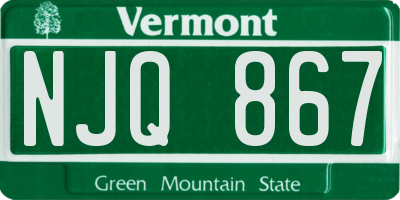 VT license plate NJQ867