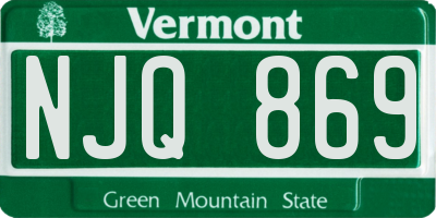 VT license plate NJQ869