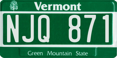 VT license plate NJQ871