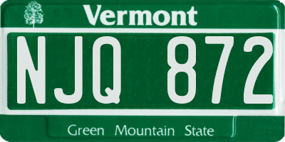 VT license plate NJQ872