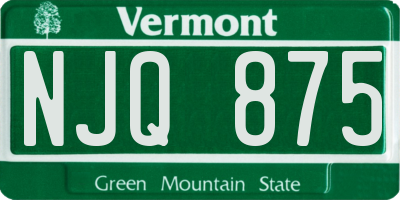 VT license plate NJQ875