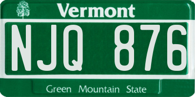 VT license plate NJQ876