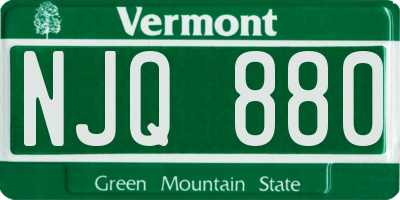 VT license plate NJQ880