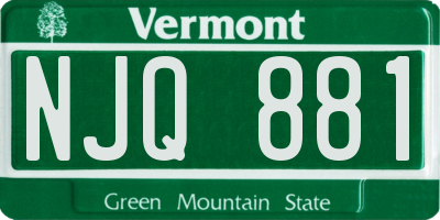 VT license plate NJQ881