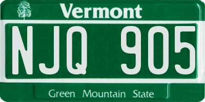 VT license plate NJQ905