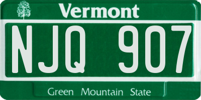 VT license plate NJQ907