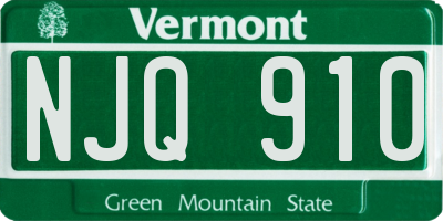 VT license plate NJQ910