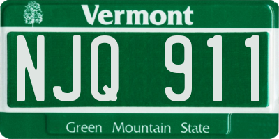 VT license plate NJQ911