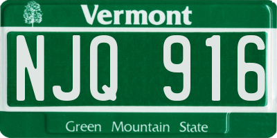 VT license plate NJQ916