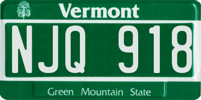 VT license plate NJQ918