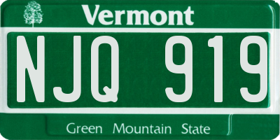 VT license plate NJQ919
