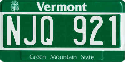 VT license plate NJQ921