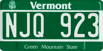 VT license plate NJQ923