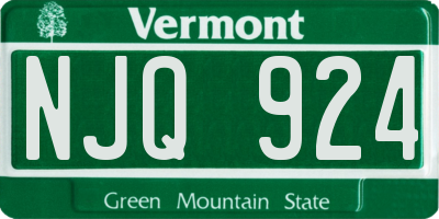 VT license plate NJQ924