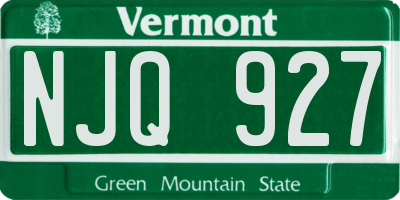 VT license plate NJQ927