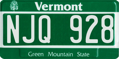 VT license plate NJQ928